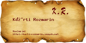 Kürti Rozmarin névjegykártya